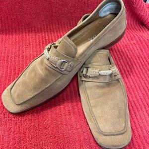 Prada Mens Loafers All Leather Upper and Out Soles Brown Made In Italy